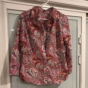 Talbots Multicolor Paisley Button Down Shirt